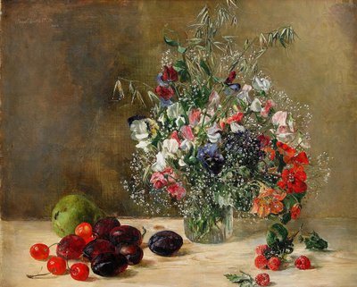 Still Life with Flowers and Fruits by Anna Munthe Norstedt